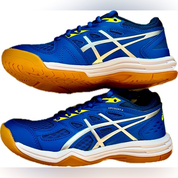 BNIB Kids ASICS Upcourt 4 GS Size US 2 Kids in Lake Drive/ Pure Silver - Picture 1 of 6